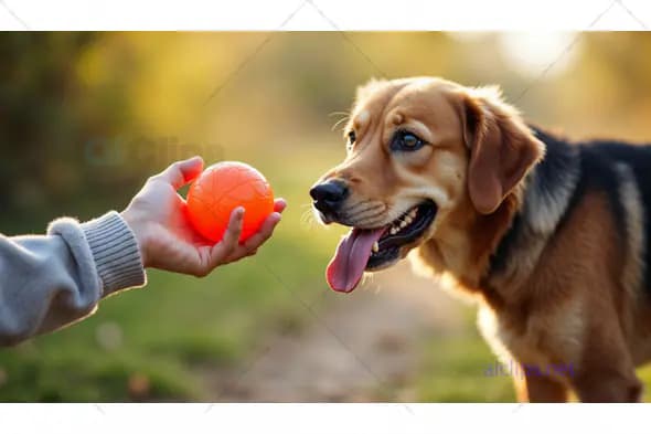 Dog Playing with Ball