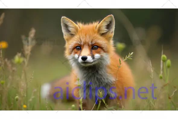 Young Red Fox in Meadow