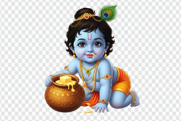 Little Krishna with Butter Pot PNG Clipart