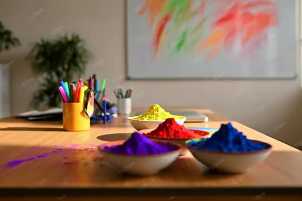Vibrant Holi Powder Art Studio