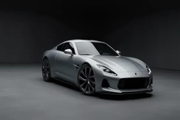 Sleek Silver Sports Car Studio Showcase Luxury Automotive