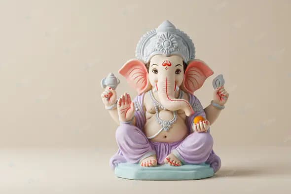 Pastel Ganesha Figurine in Lotus Pose