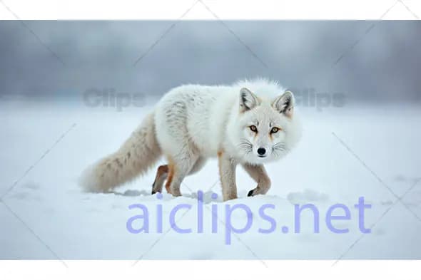 Arctic Fox in Winter Snow