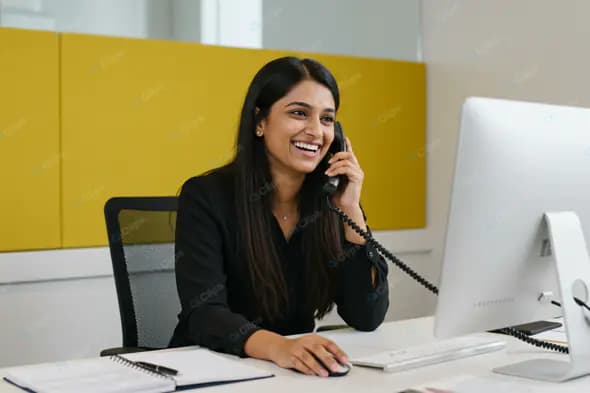 Cheerful Professional on Office Call