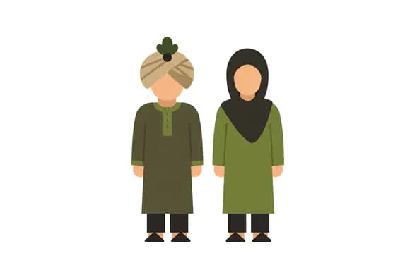 Minimalist Indian Couple Vector