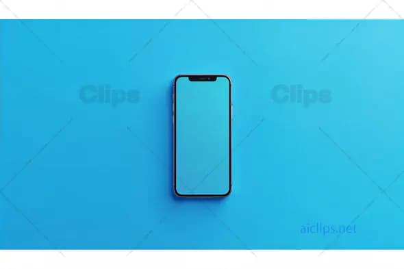 Smartphone Mockup on Blue Background