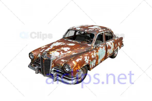 3D Rusted Vintage Luxury Car