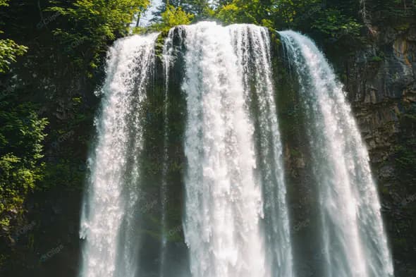 Lush Forest Waterfall Cascade