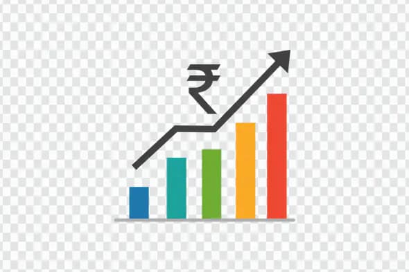 Indian Rupee Growth Chart Financial Trend PNG