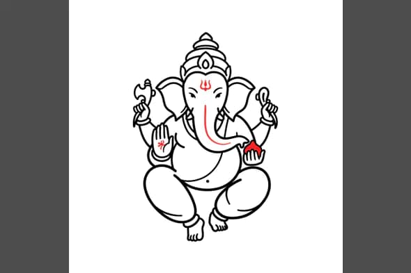 Ganesha Outline Vector
