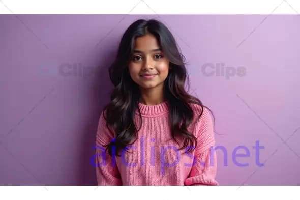 Young Woman in Pink Sweater Smiling