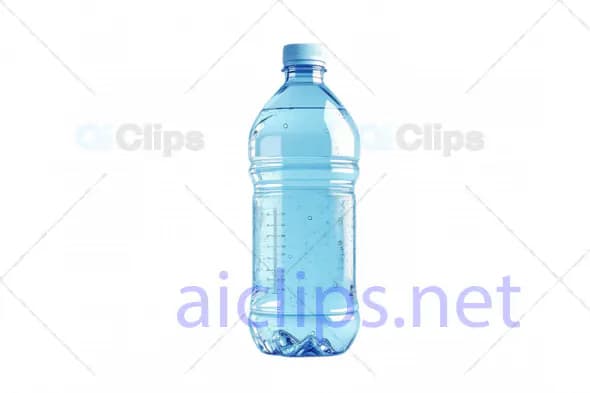 3D Model of a Plastic Water Bottle with Clear Blue Water