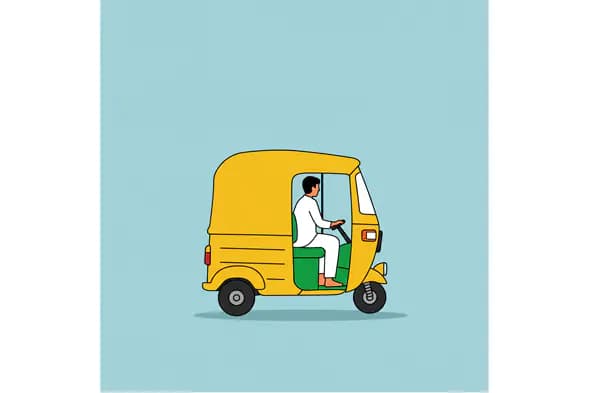 Auto Rickshaw Vector Illustration