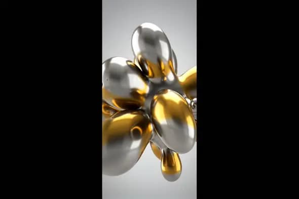 Metallic Gold Silver Liquid Fusion