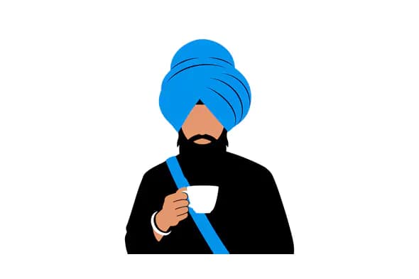 Sikh Man with Tea Vector
