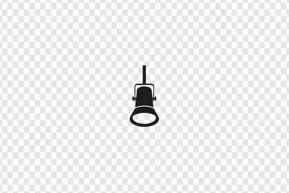 Minimalist Hanging Black Theater Spotlight Illustration Clipart PNG