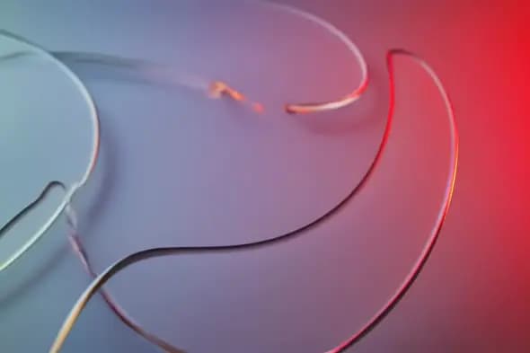 Abstract Glass Lines with Gradient Lighting on Minimal Surface