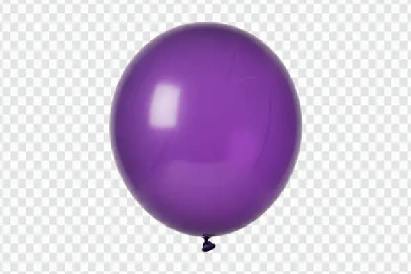 Vibrant Shiny Purple Celebration Party Balloon Clipart PNG