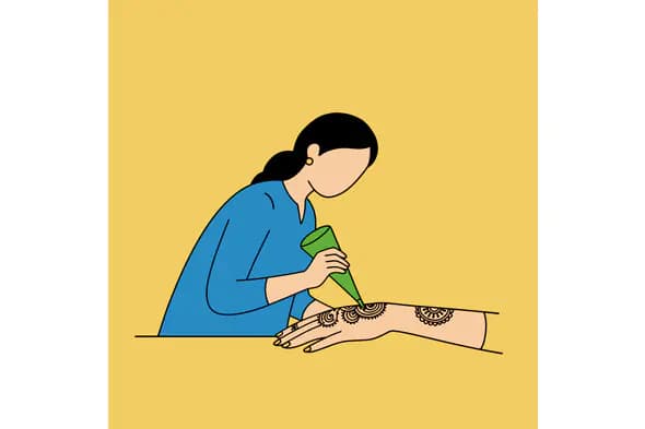 Mehndi Artist Vector Illustration