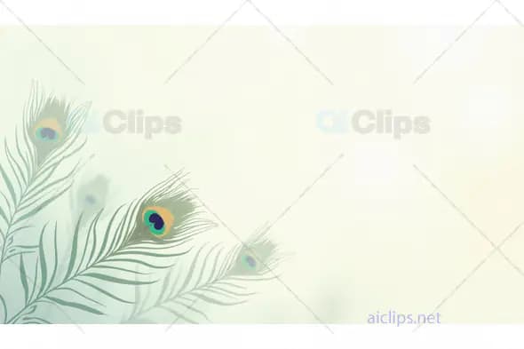 Peacock Feathers with Soft Pastel Background