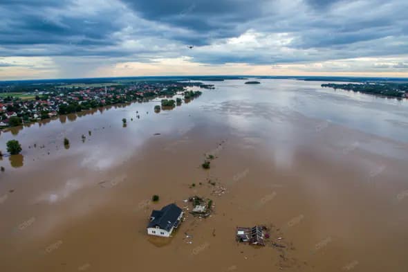 Devastating Floodplain Aerial View