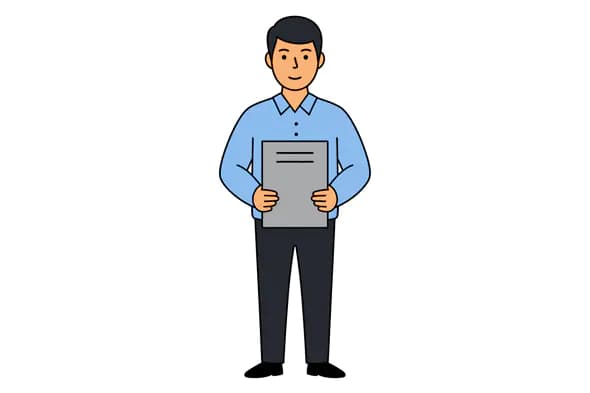 Professional Holding Document Vector