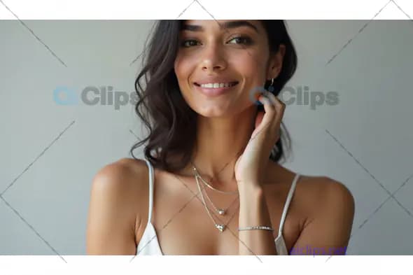Elegant Woman Wearing Minimalist Jewelry