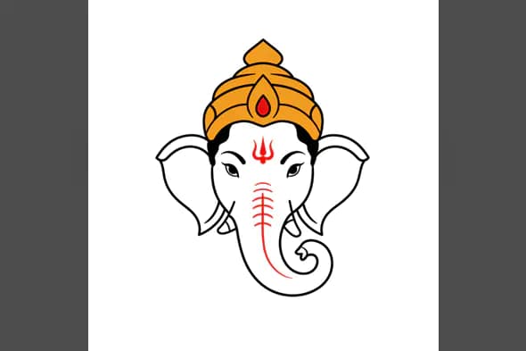 Stylized Elephant Deity Vector