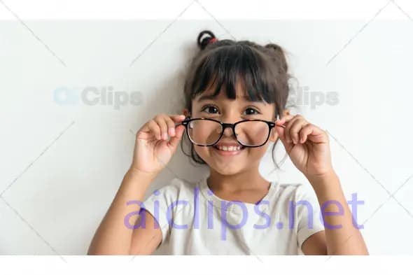 Happy Child Wearing Oversized Glasses