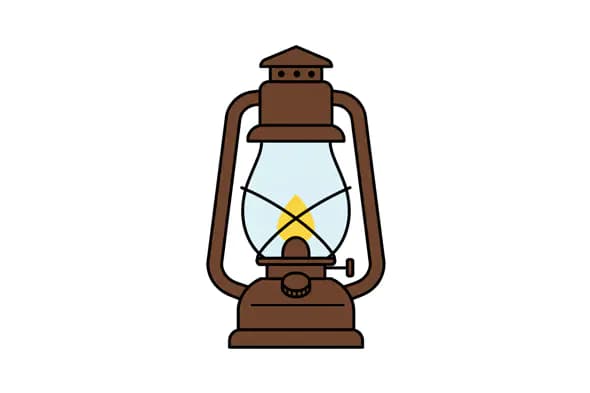 Rustic Oil Lantern Vector