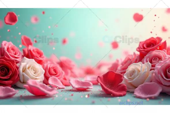 Romantic Rose Petals and Blooms in Soft Focus