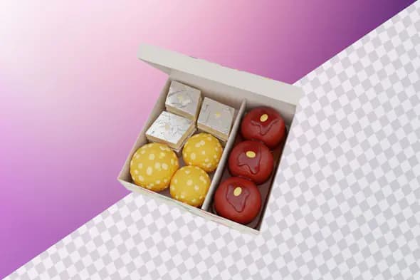 Assorted sweets gift box with fruits confectionery