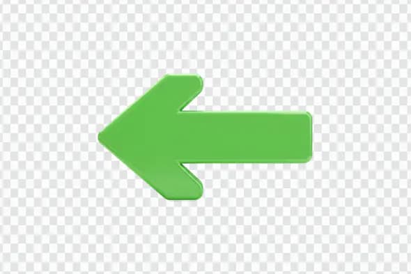 Vibrant Green Left Arrow Symbol PNG Clipart