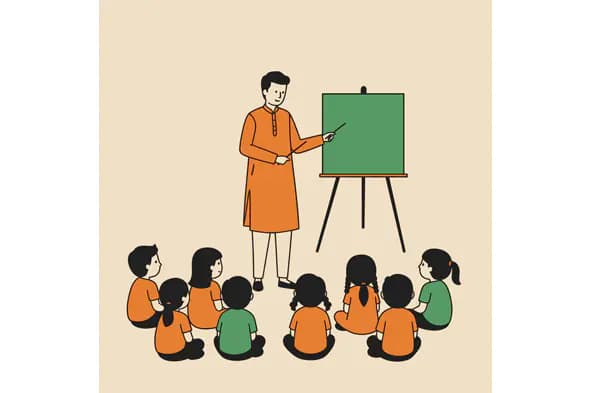 Traditional Indian Education Vector Illustration