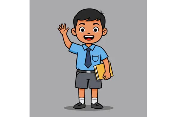 Cheerful Indian Schoolboy Vector