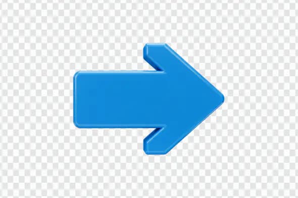 Sleek Blue Arrow Pointing Right PNG Clipart
