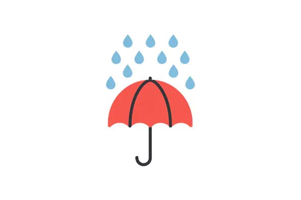 Flat Rainy Umbrella Icon