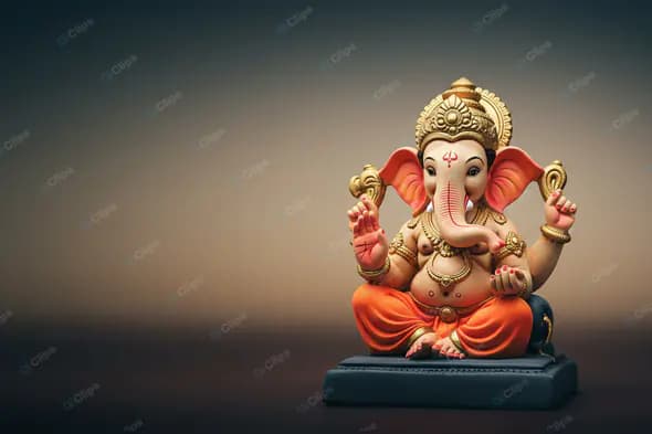 Ganesha Statue on Dark Background