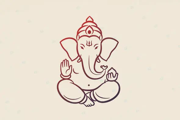 Gradient Ganesha Line Drawing