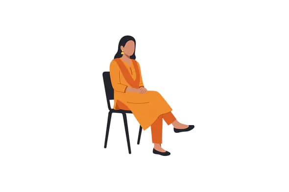 Seated Woman in Traditional Attire Vector
