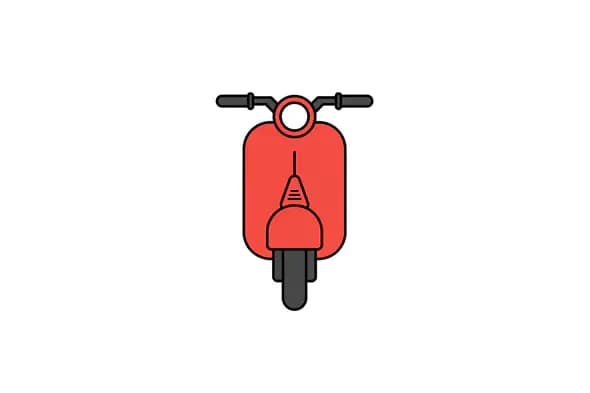 Vibrant Red Scooter Icon
