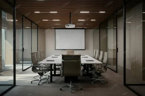 Modern Corporate Boardroom Setup