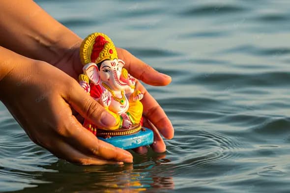 Ganesha Idol Water Offering