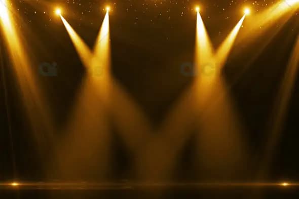 Golden Spotlight Stage Background