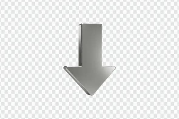 Metallic Silver Downward Arrow Icon PNG Clipart
