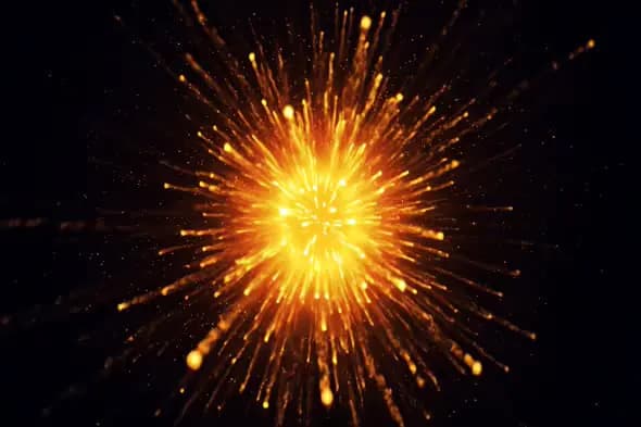 Radiant Golden Particle Burst