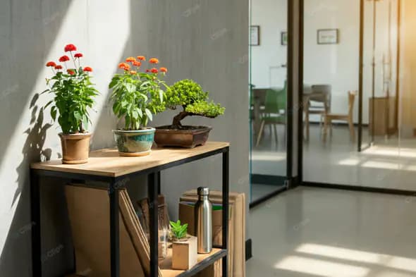 Zen Office Greenery Corner