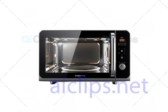 3D High-End Microwave Oven Model with Digital Display