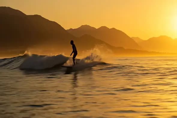 Golden Hour Surf Silhouette