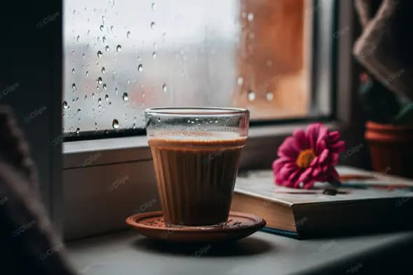 Cozy Rainy Day Coffee Scene